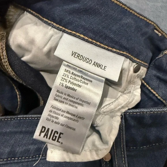 PAIGE Verdugo Ankle Dark Blue denim jeans - Picture 5 of 6